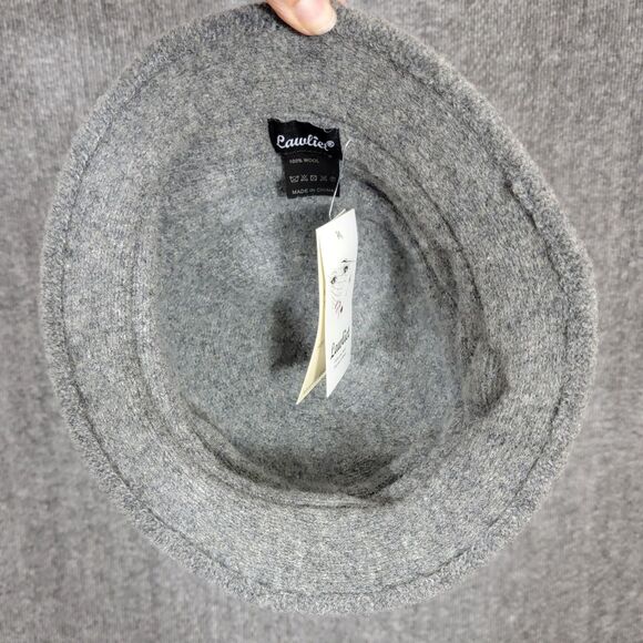 Lawliet Hat Womens Gray 100% Wool Bonnet Bucket 1920s Style Collapsible Cloche - Picture 6 of 12